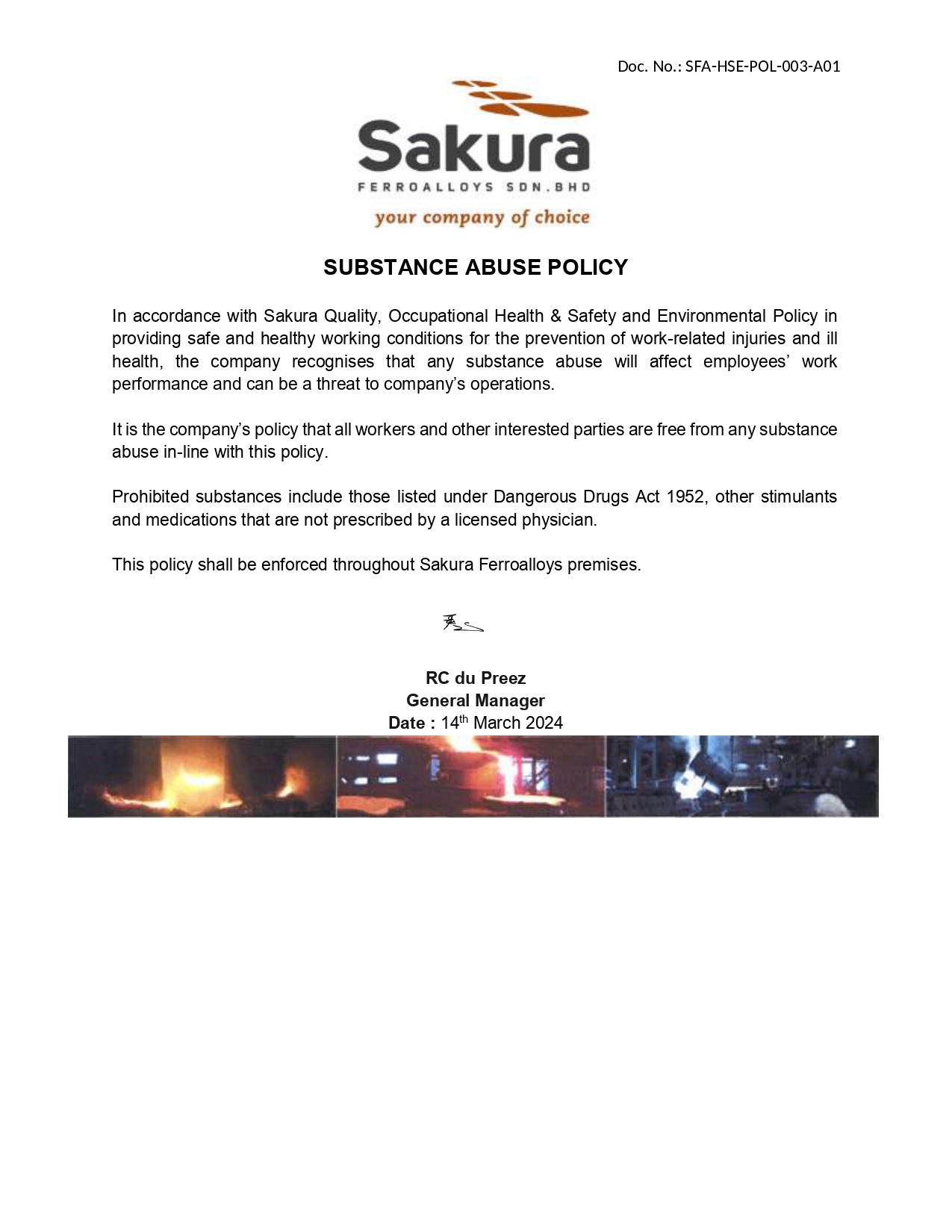Substance Abuse Policy